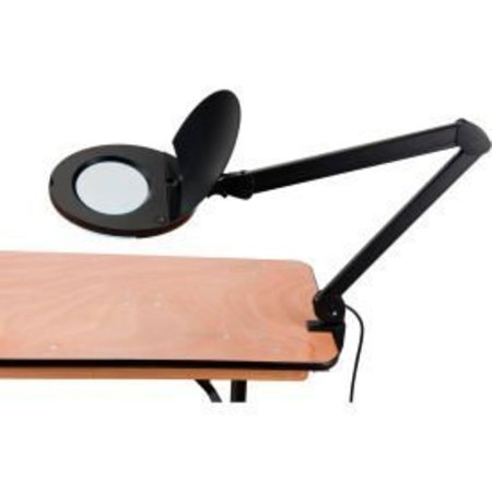 GLOBAL EQUIPMENT 8 Diopter LED Magnifying Lamp With Covered Metal Arm, Black 6025-8